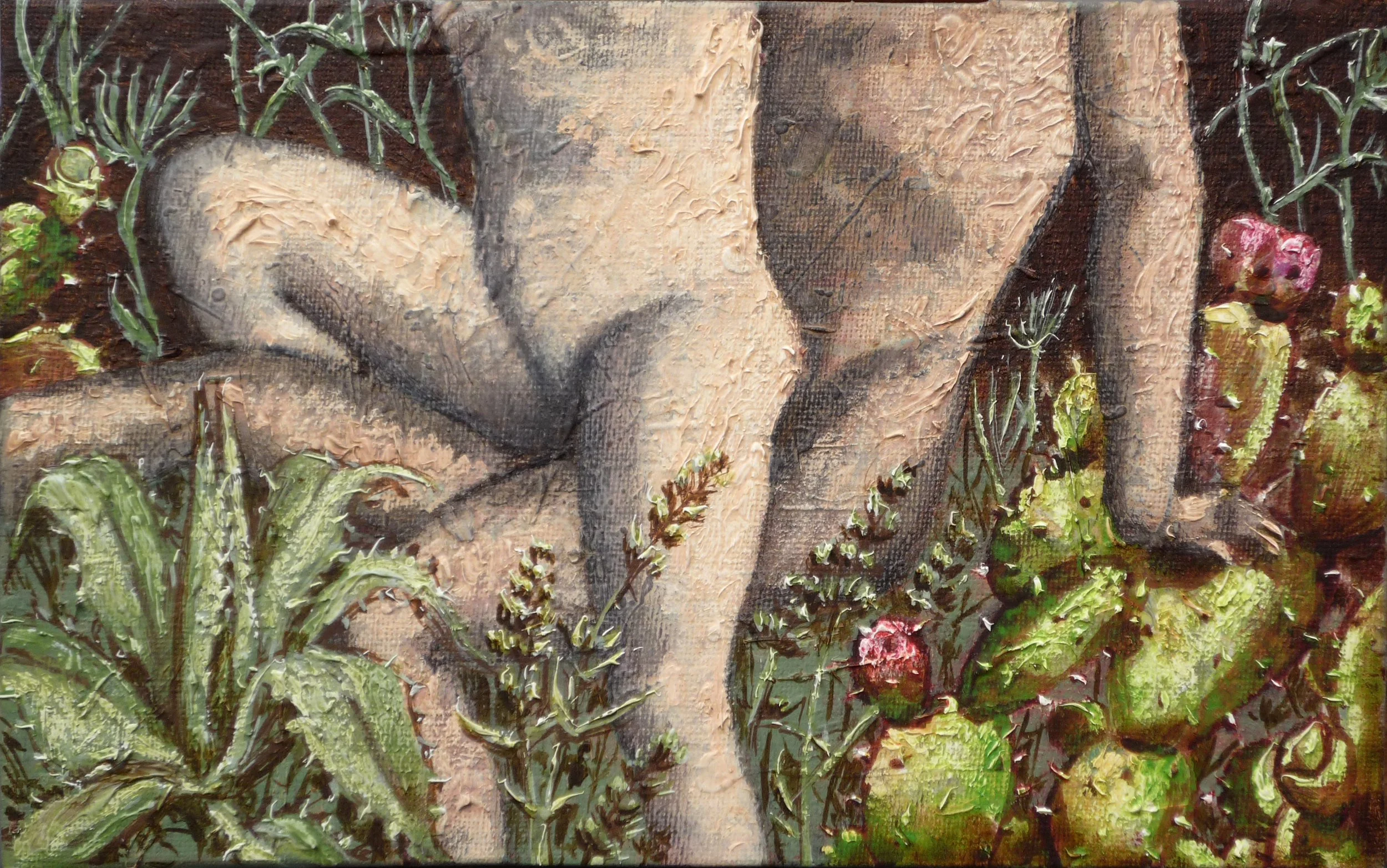 Figues de Barbarie, 2016, huile sur toile, 14x22 cm