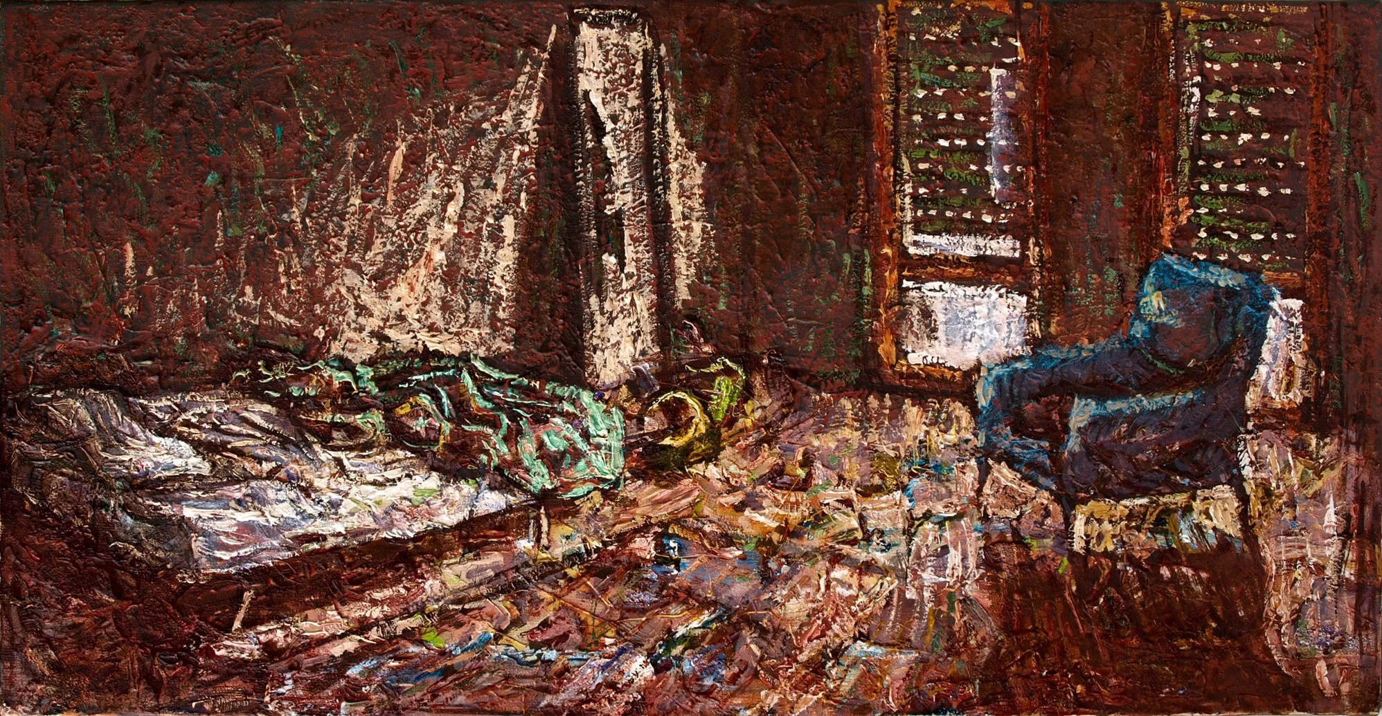 Chambre, 2010, huile sur toile, 40x80 cm