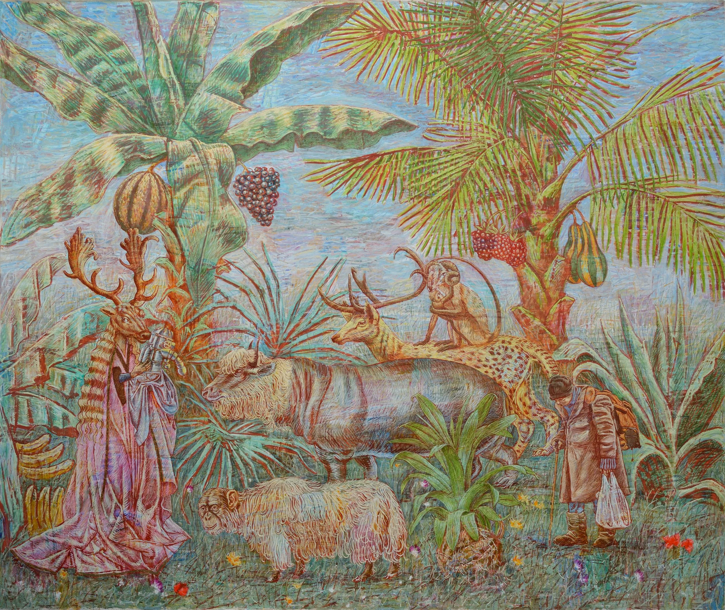 La Visitation, 2022, huile sur toile, 210 x 250 cm