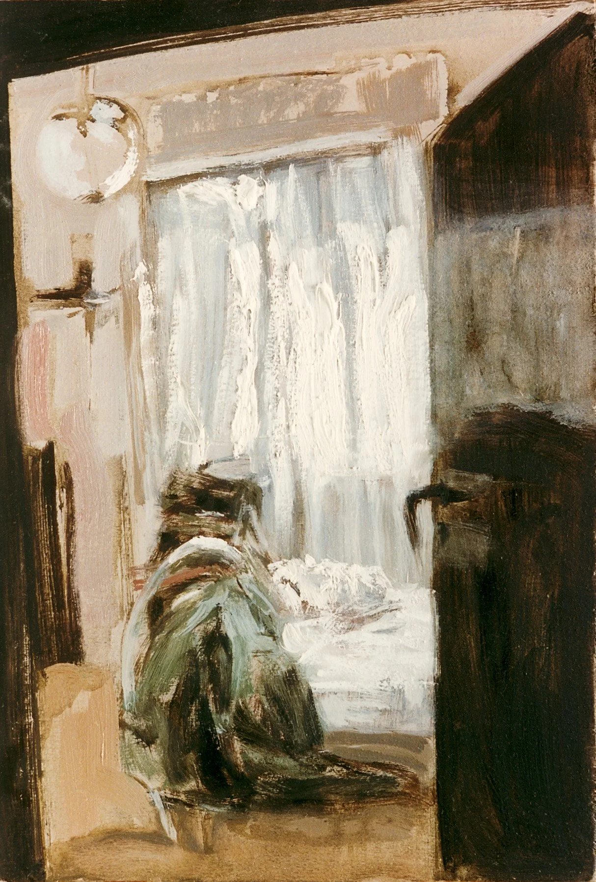 Intérieur, 1995, huile sur bois, 40x30 cm