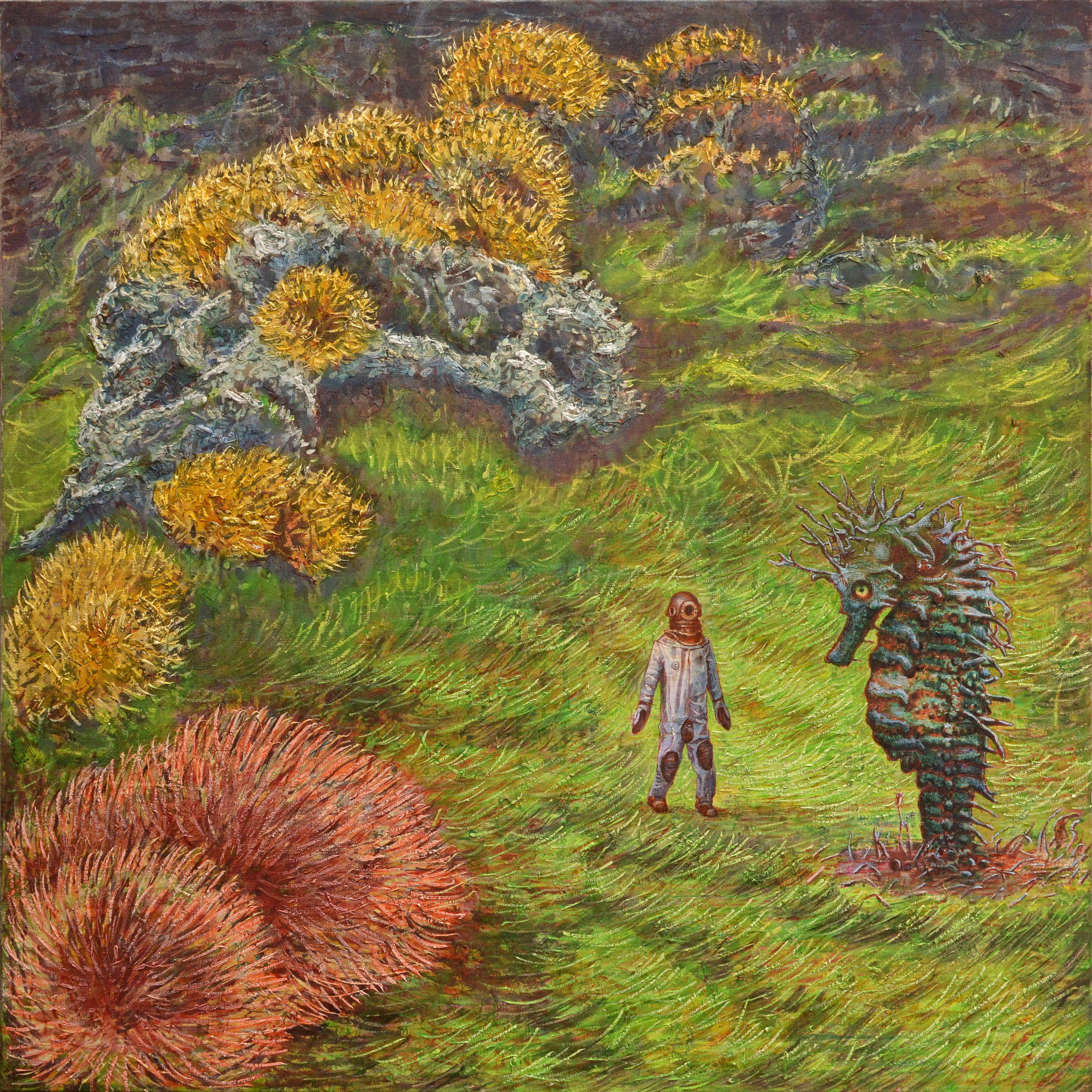 L'oracle, 2021, huile sur toile, 100x100 cm