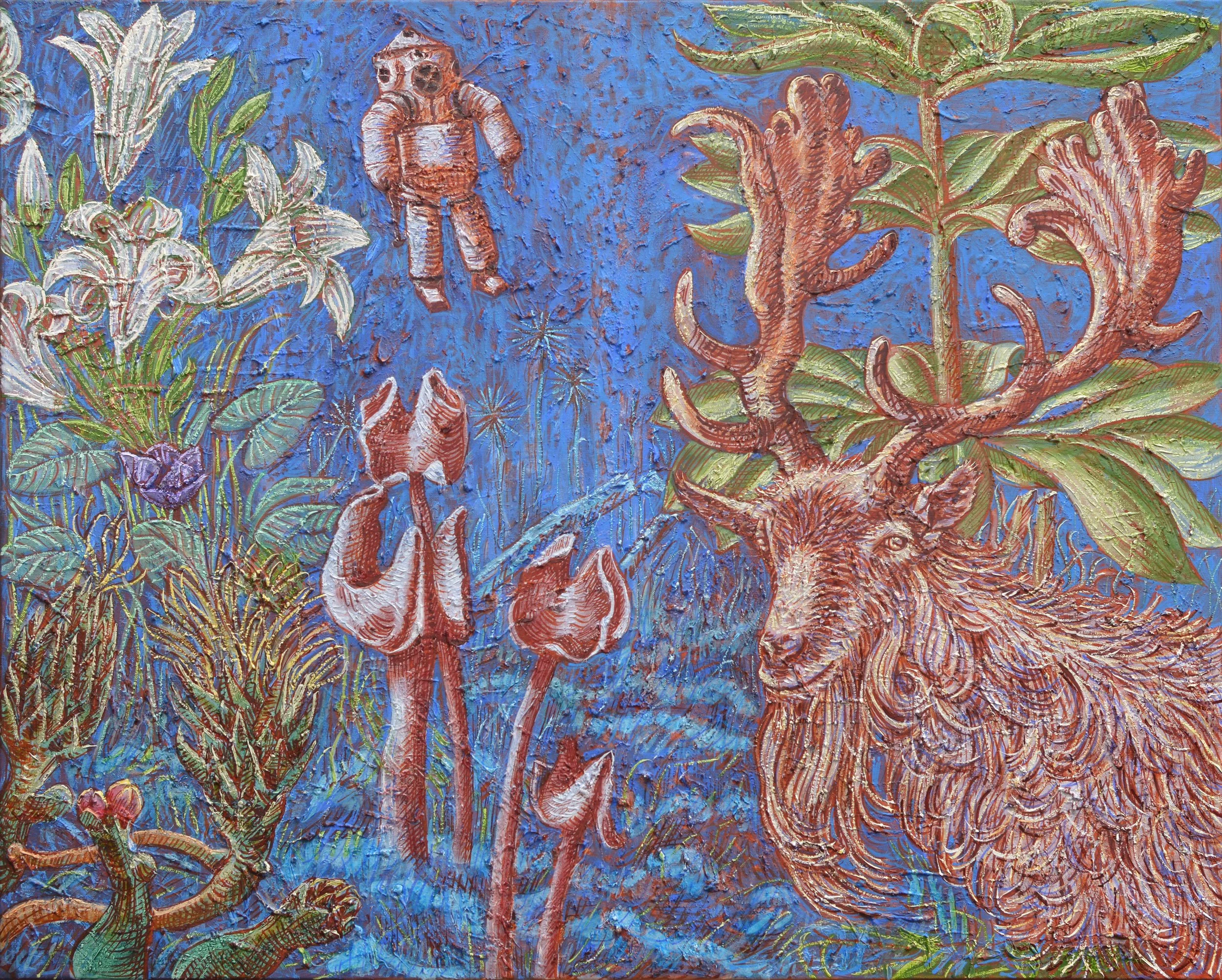 La Rencontre, 2021, huile sur toile, 81 x 100 cm