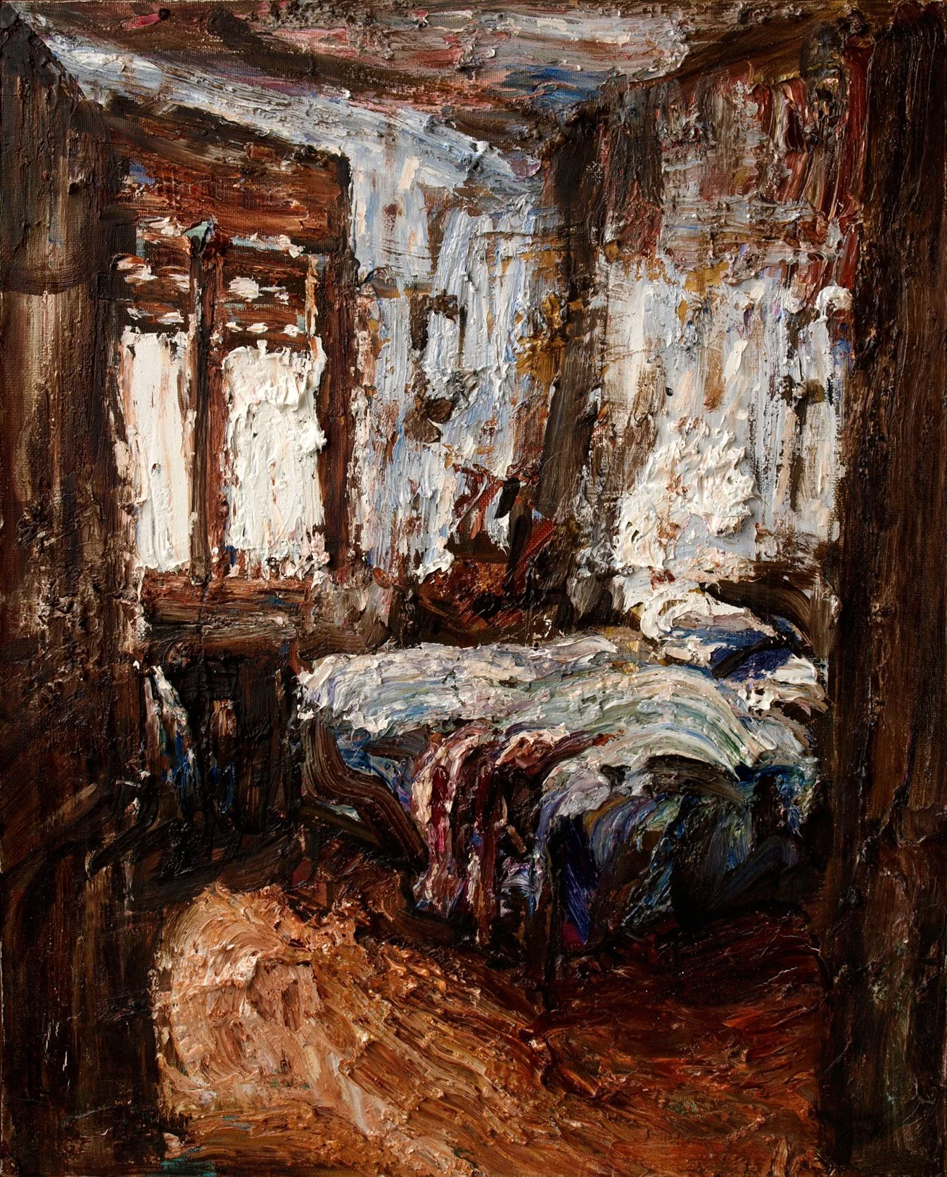 Lit de Rosanna, 2002, huile sur toile, 41x33 cm