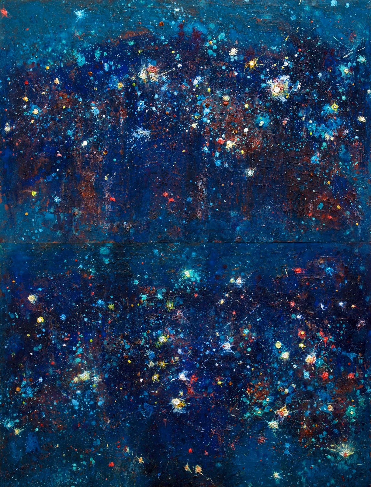 Ciel étoilé, 2012, huile sur bois, 200x153