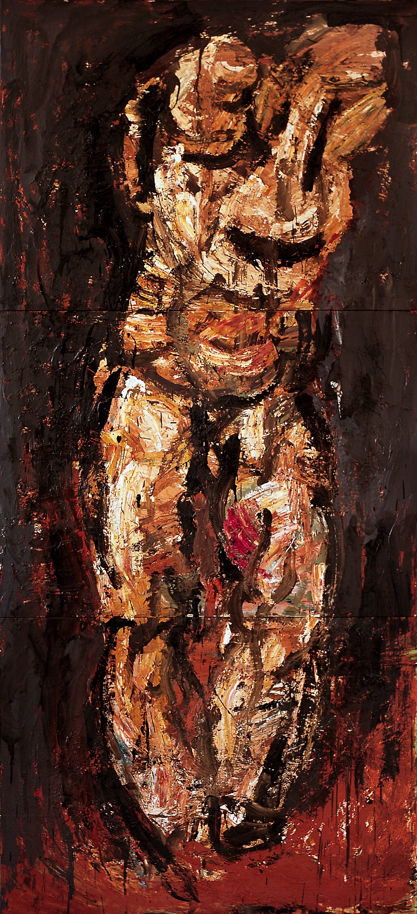 Ascension III, 2001, huile sur bois, 180x82 cm