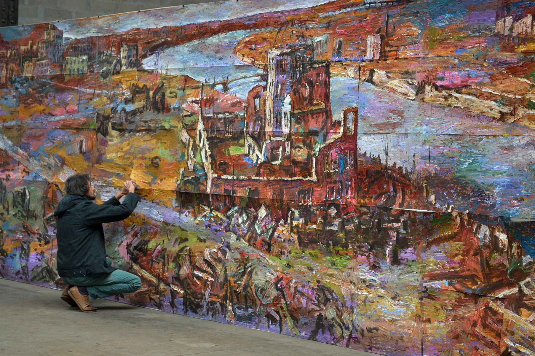 Hiroshima Art Project, 2001-03, détail, huile sur papier, 30mx2,5m