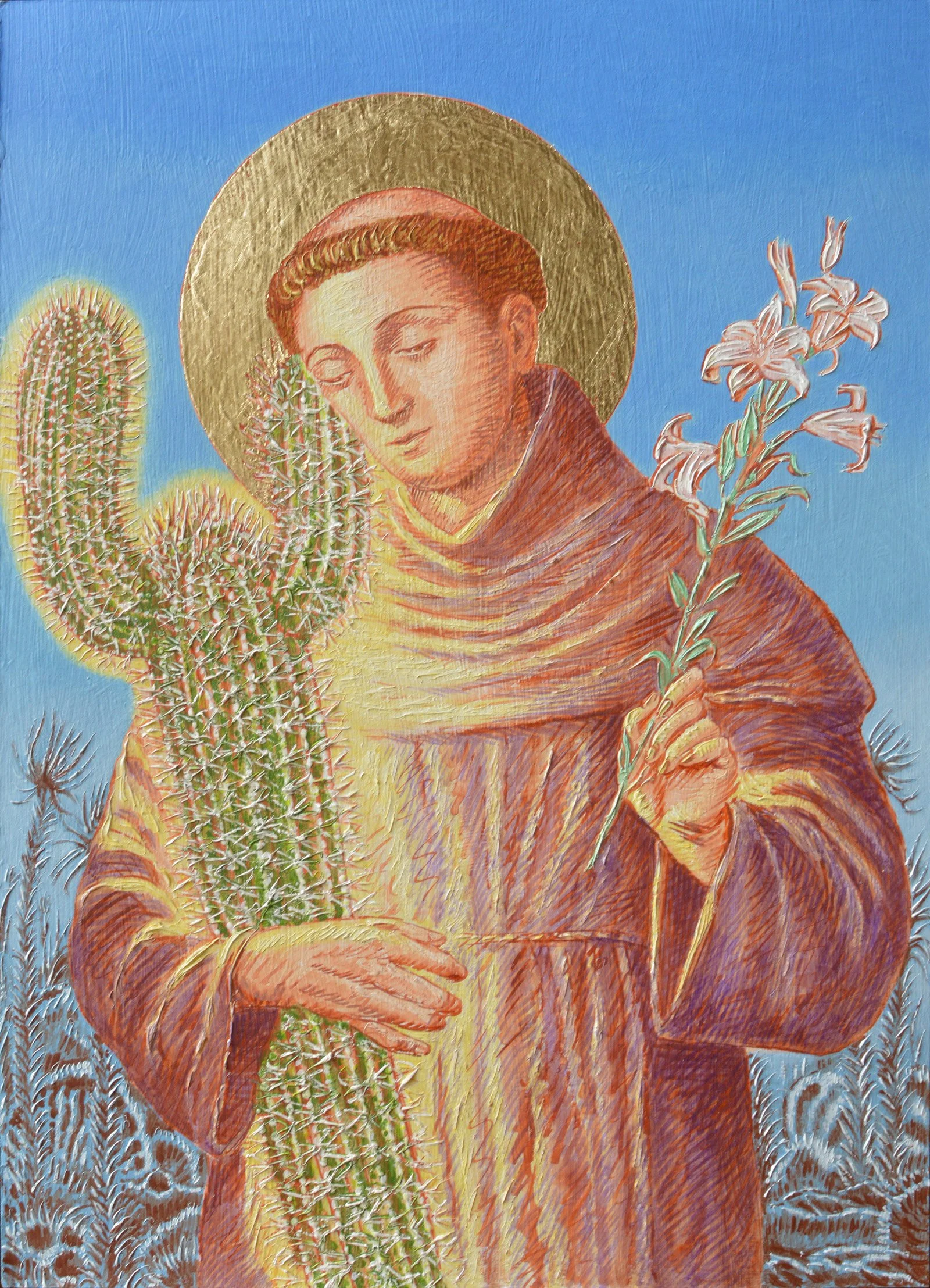 Saint Antoine, 2021, huile sur carton, 39X28 cm