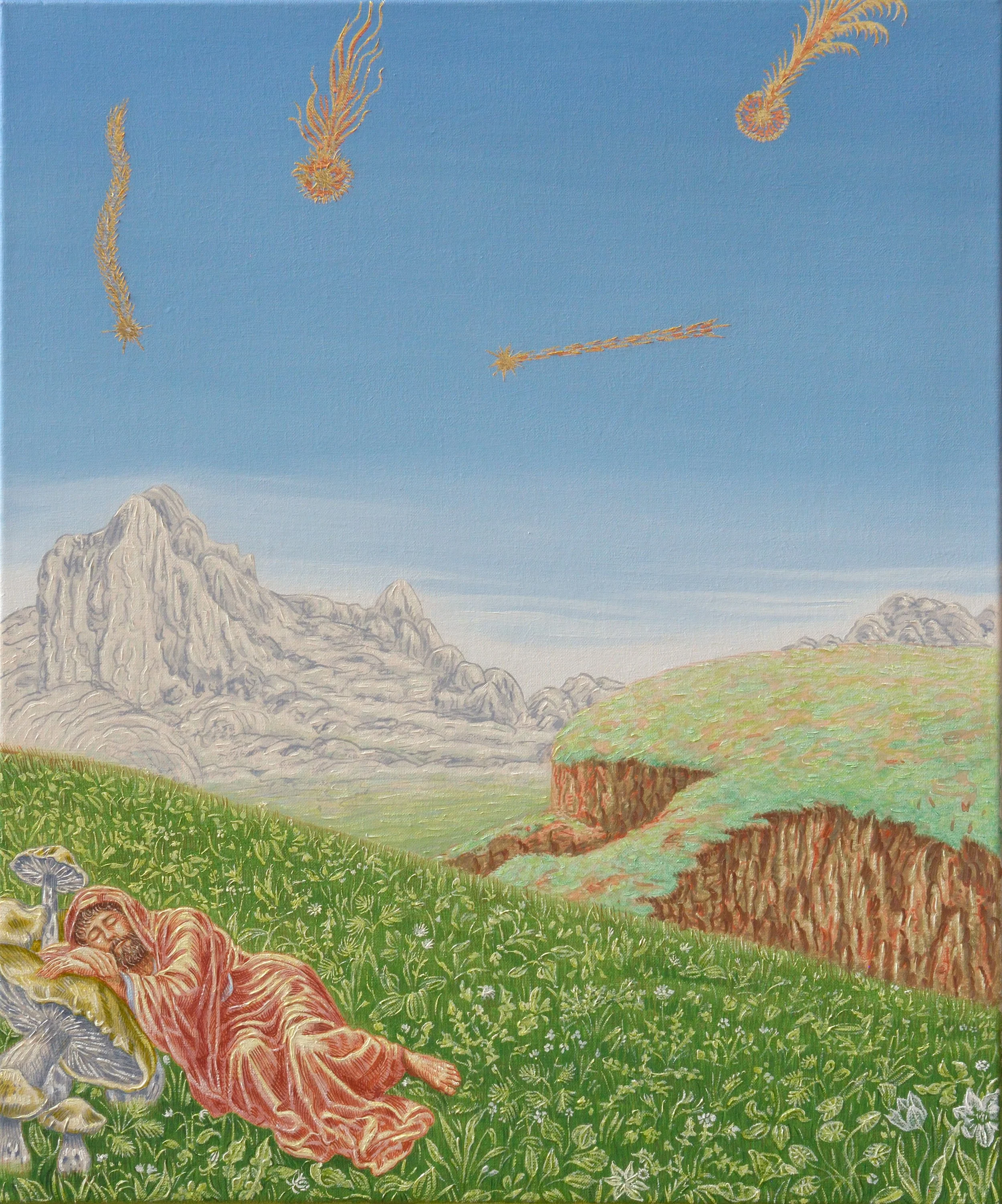 Le sommeil, 2025, huile sur toile, 65x54 cm