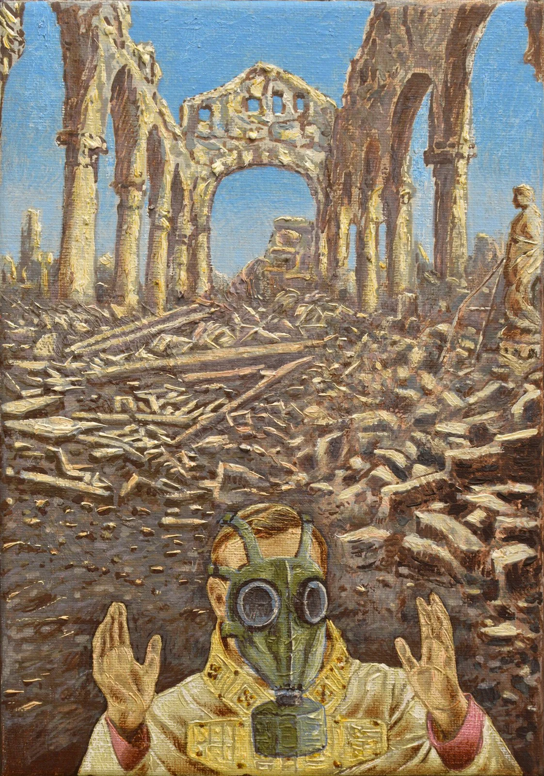 Célébration, 2018, huile sur toile, 29x17 cm