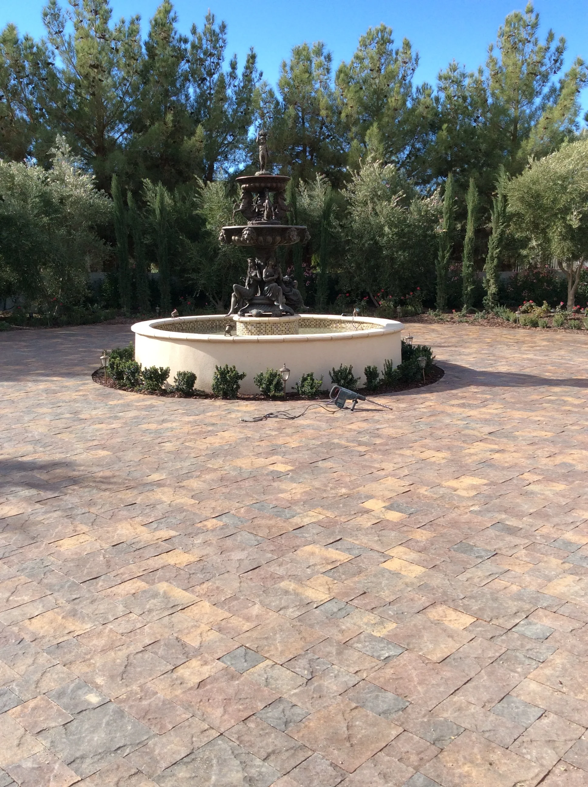 Pavers with water feature