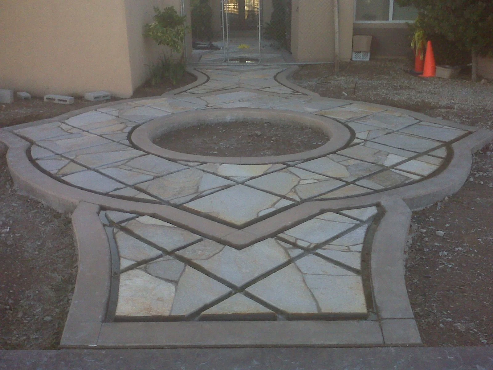 Inset walkway