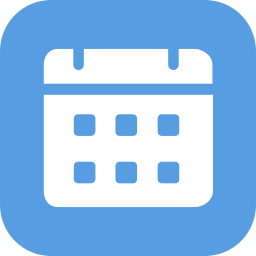Icon of a calendar on a blue background