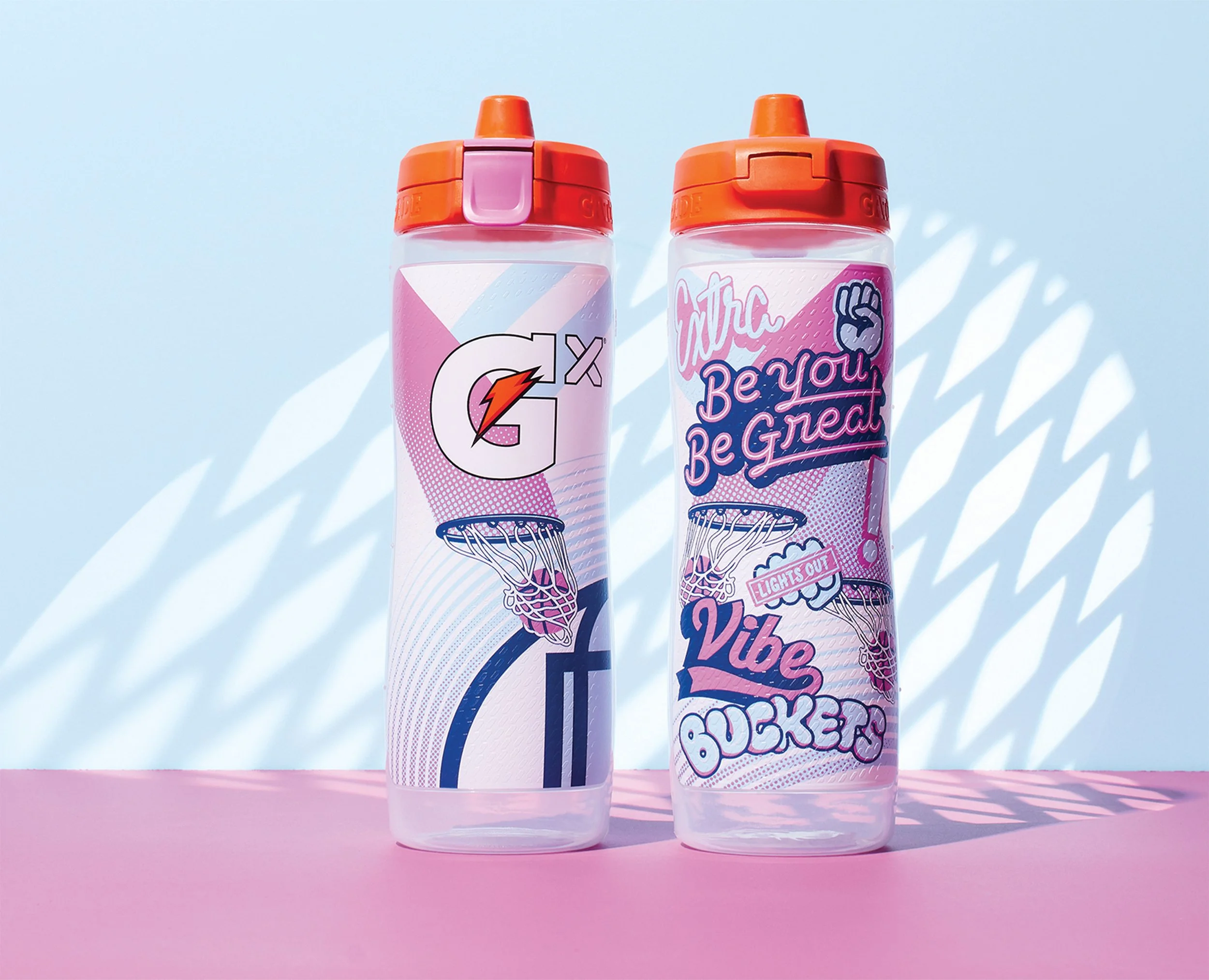 Gatorade athlete bottle packaging design featuring custom graphics and branding system