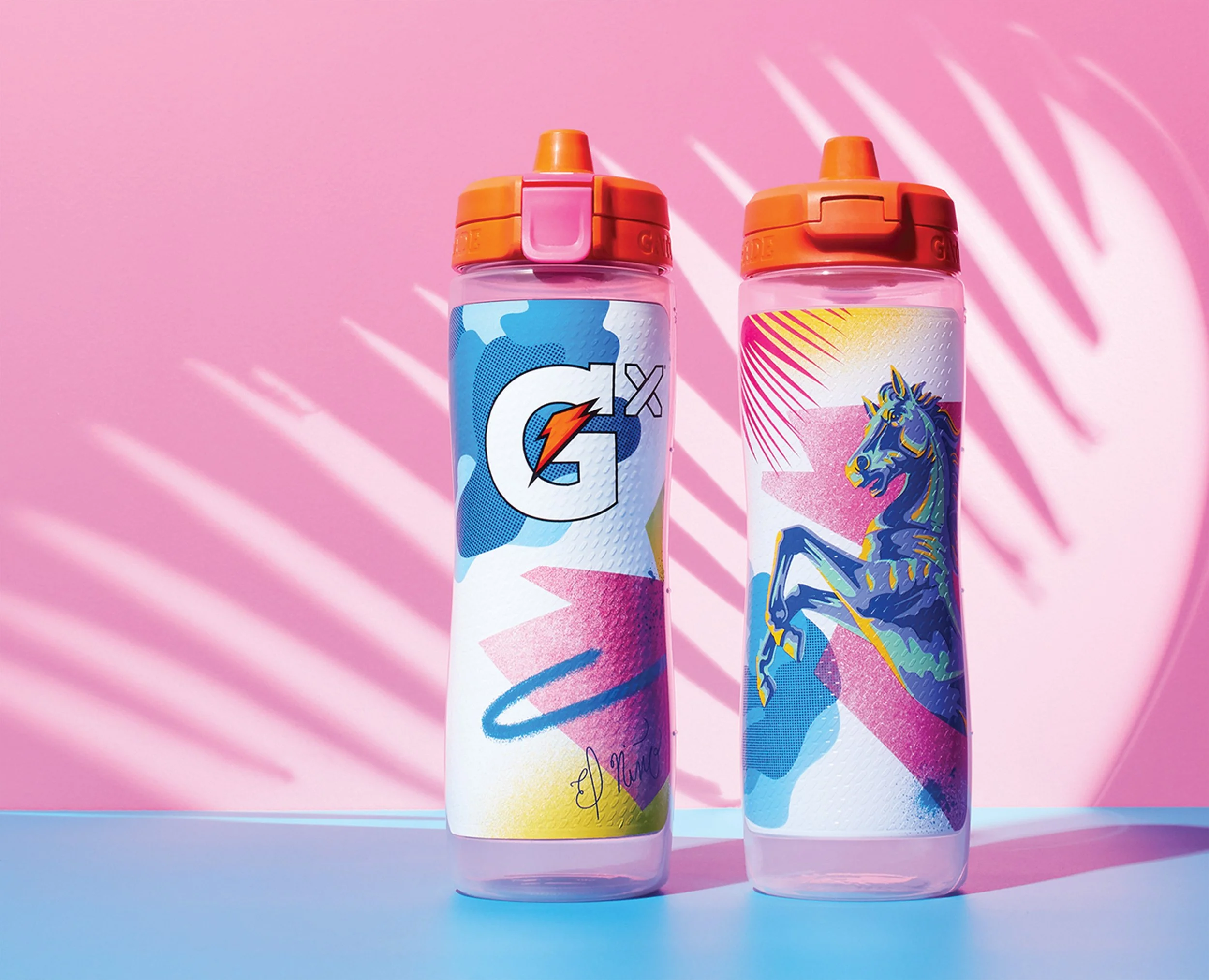 Gatorade athlete bottle packaging design featuring custom graphics and branding system
