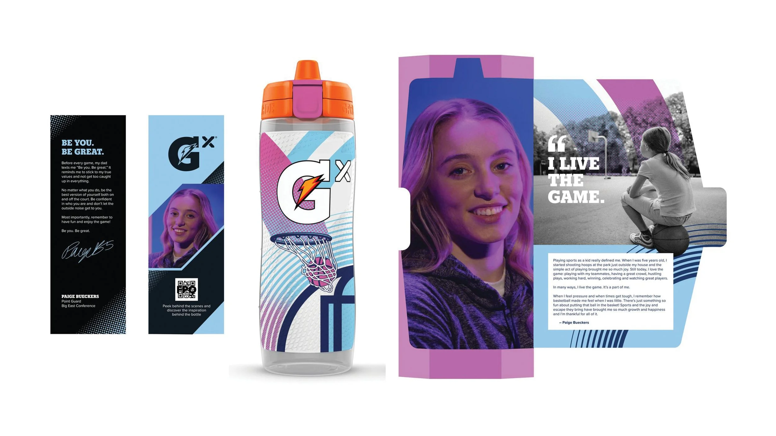Gatorade athlete campaign kit with coordinated packaging and visual identity