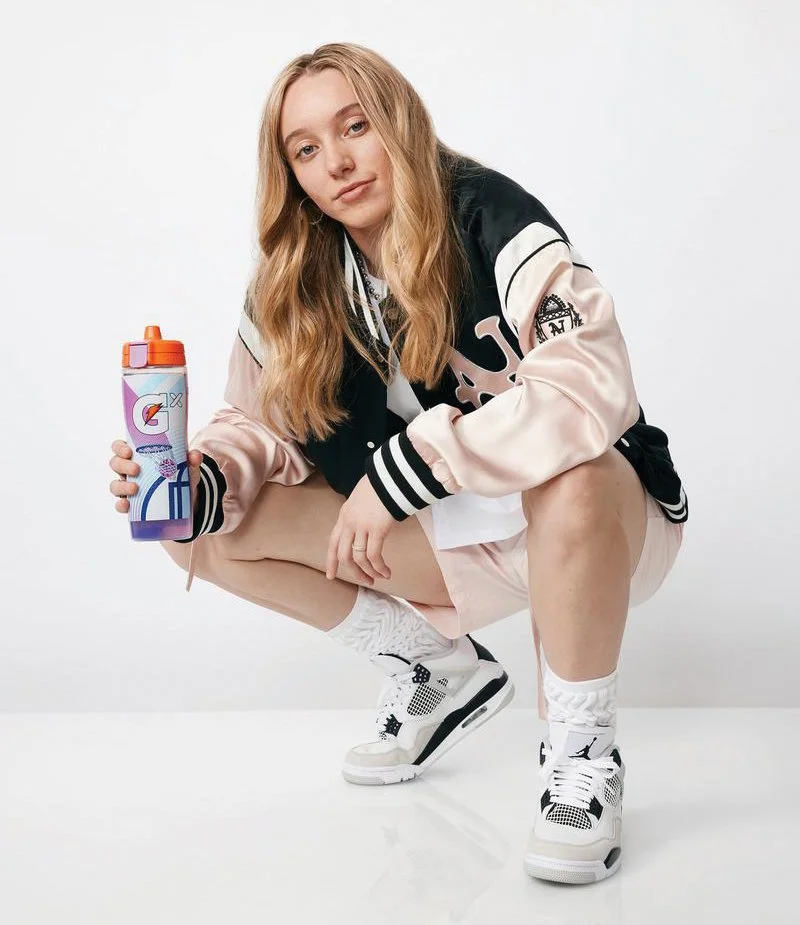 Athlete portrait used in Gatorade packaging and campaign design