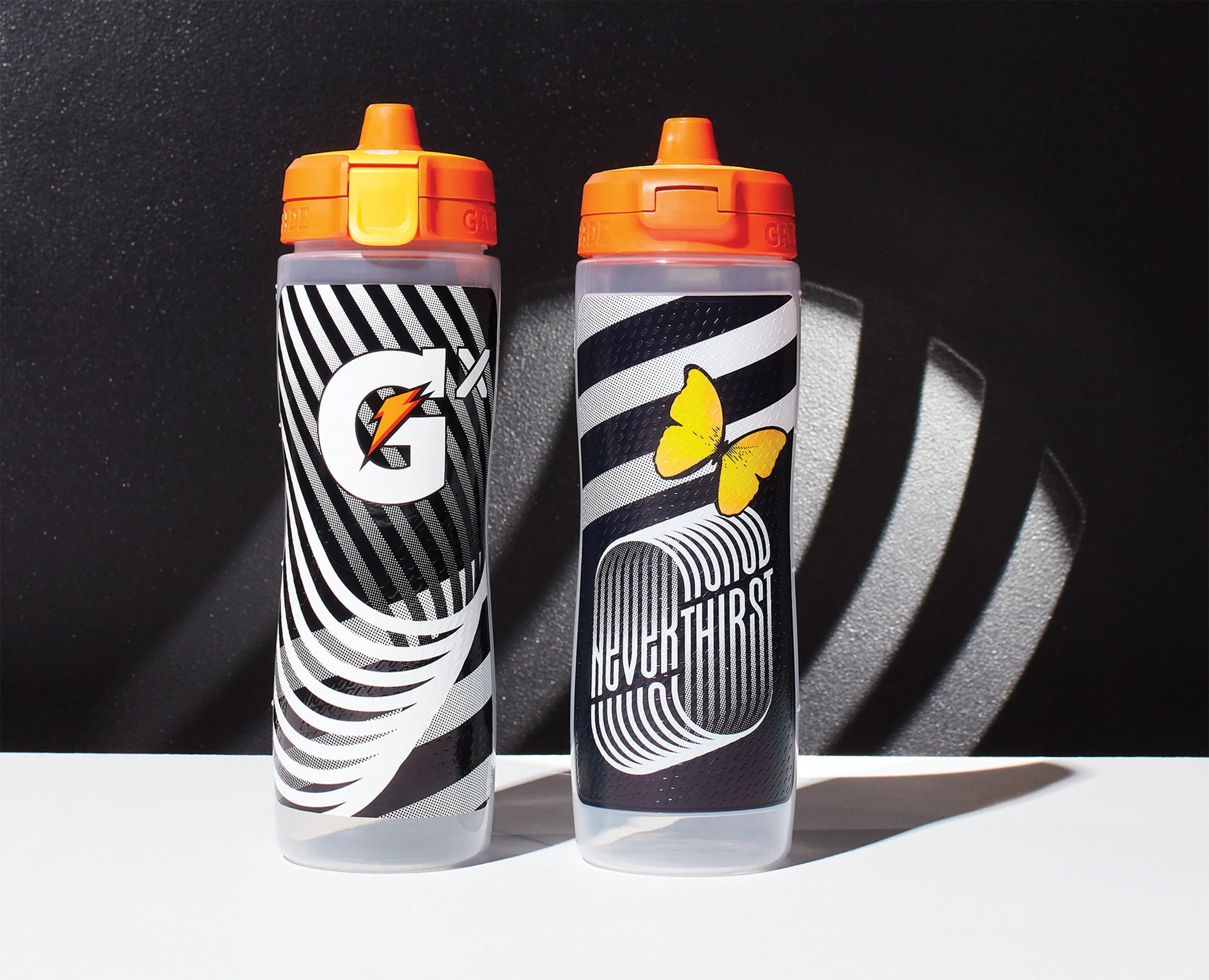 Gatorade athlete bottle packaging design featuring custom graphics and branding system