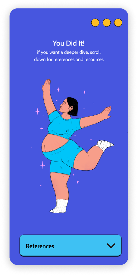 At the final screen, include references and further reading if you want to learn more. 