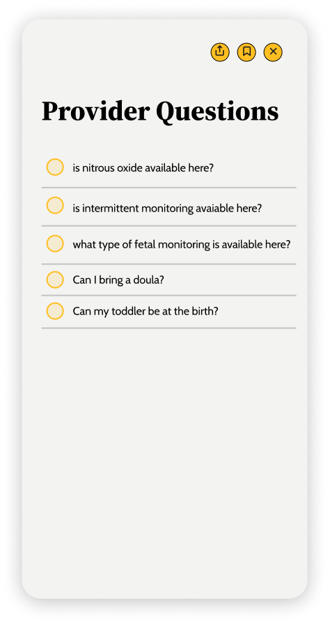 pull up a simple list of your questions from the week at the appointment on your phone