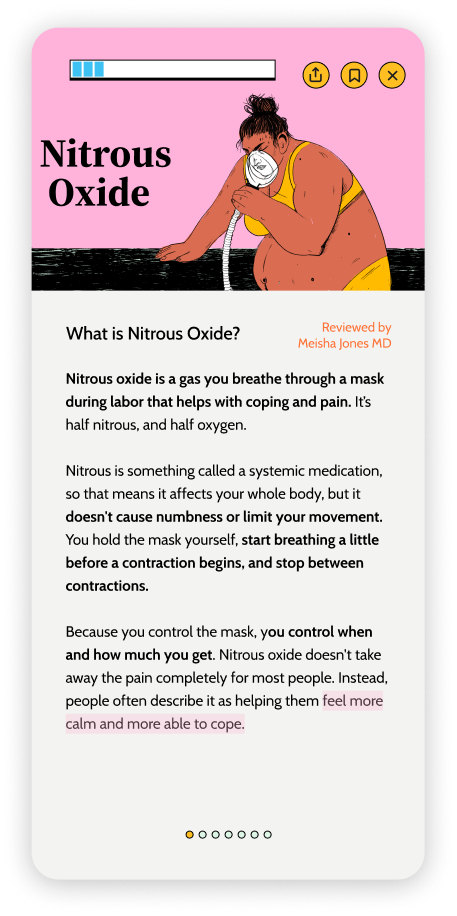 a module starts with a simple explanation of the intervention, reviewed by a provider