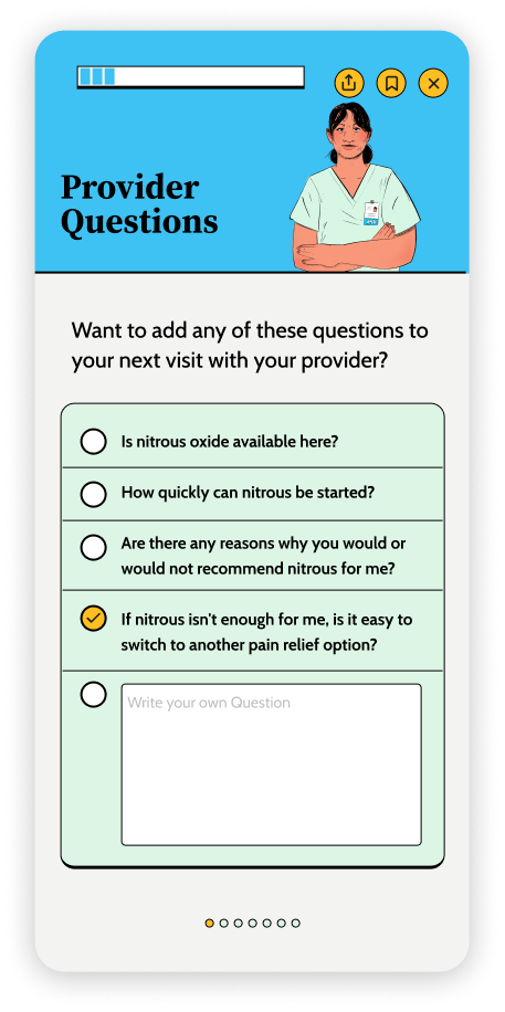 add questions in a list for the next time you see your provider.