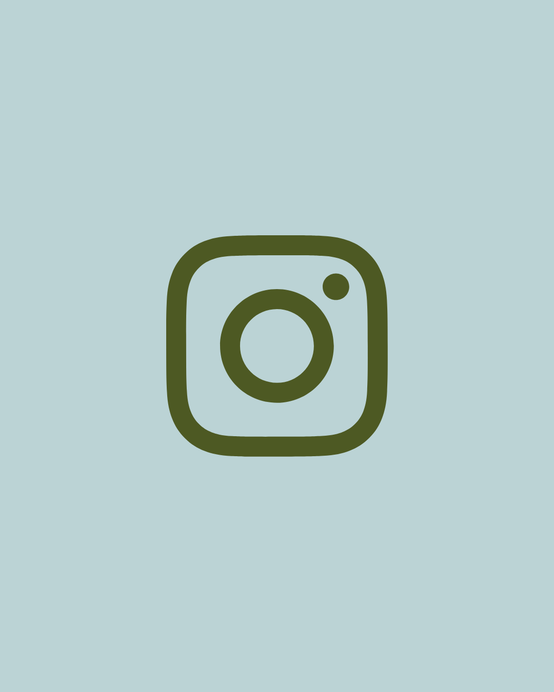 Instagram logo in dark green on light blue background.