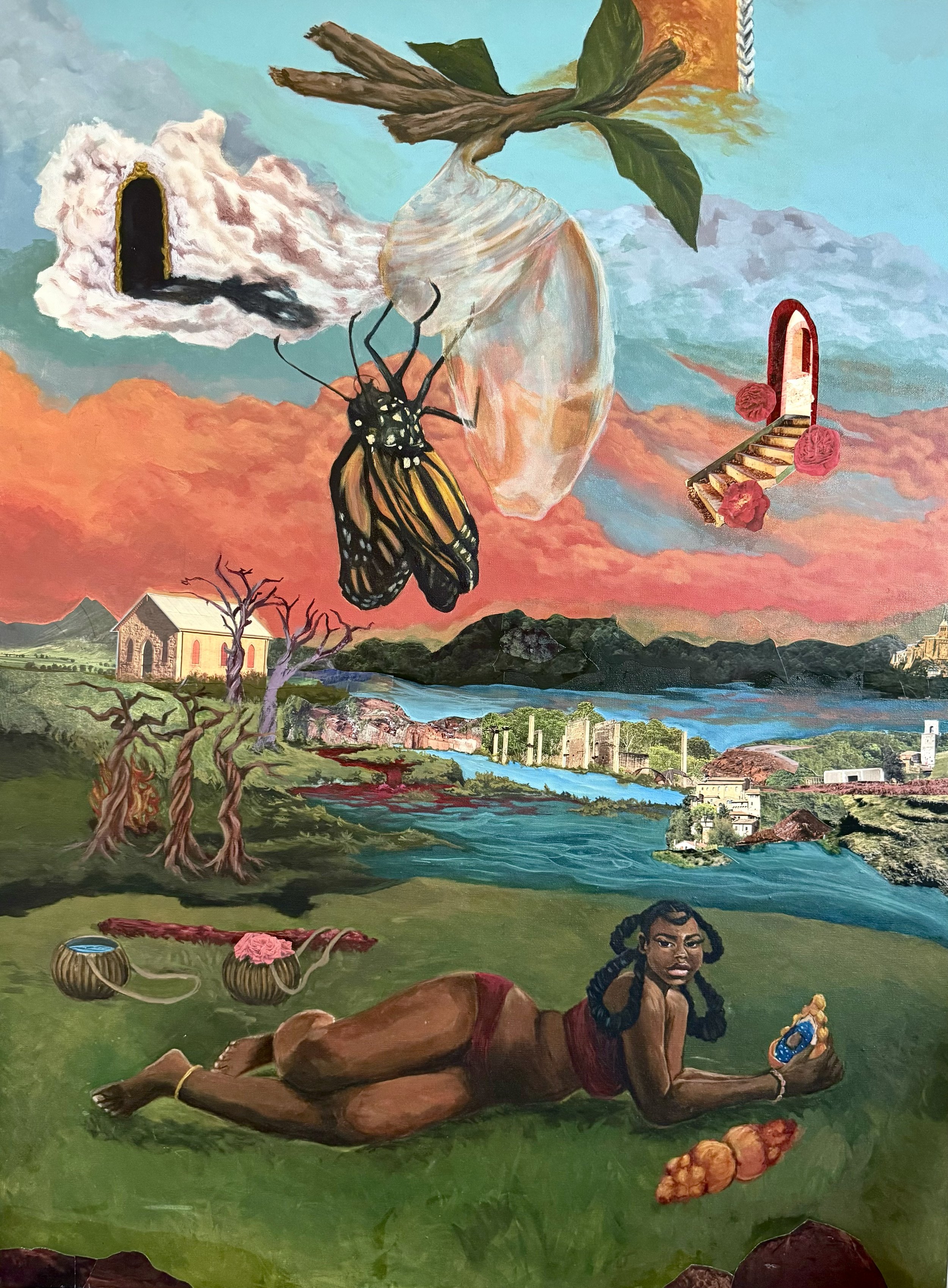 Rooted: Evolution into Descent, 36"x48", 2025