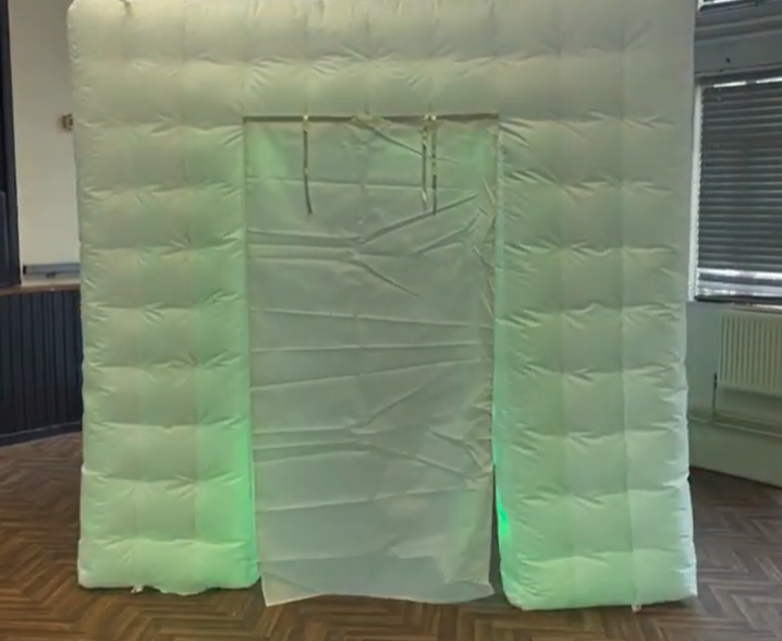 LED Photo Booth. The photo booth Enclosure with double door design can provide enough space for people to take photos, and it is convenient for more people to enter and exit the interior at the same time. £40.00 for your whole rental.