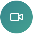 Video camera icon in a teal circle