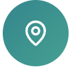 Map location icon on a teal background