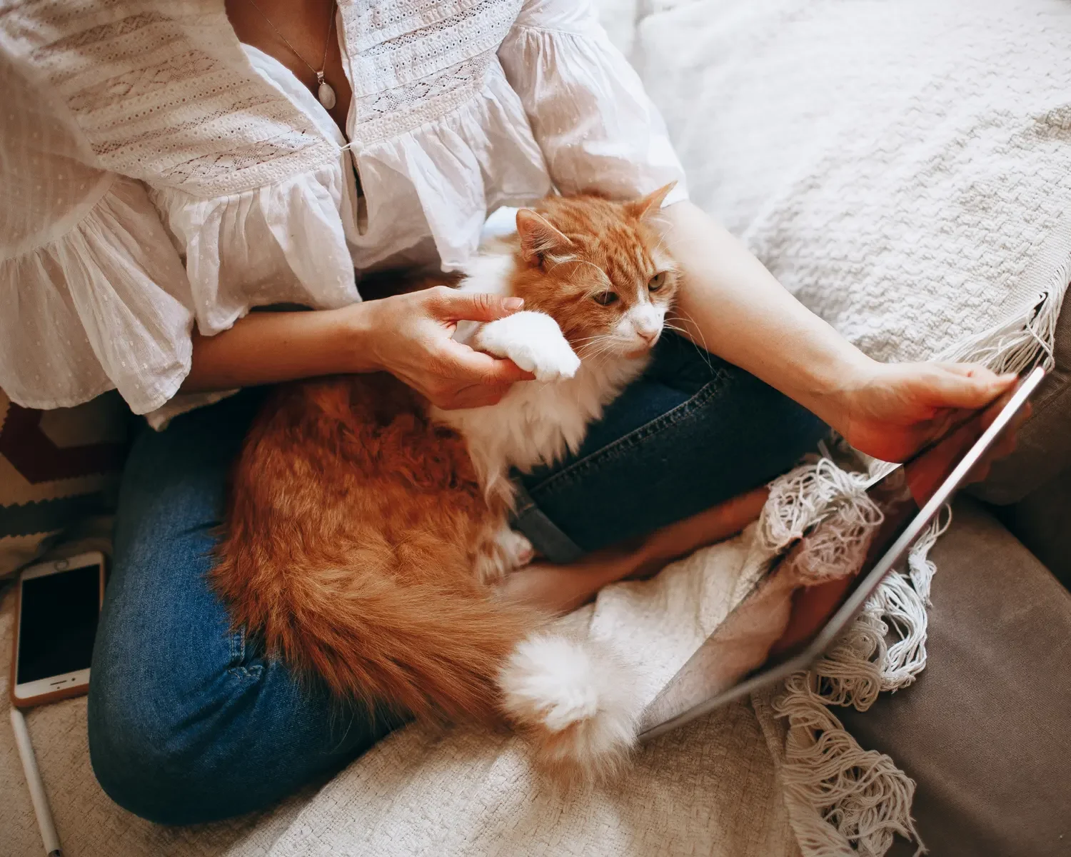 Homeowner relaxing comfortably at home with properly installed HVAC system by AeroDrop in the Hudson Valley