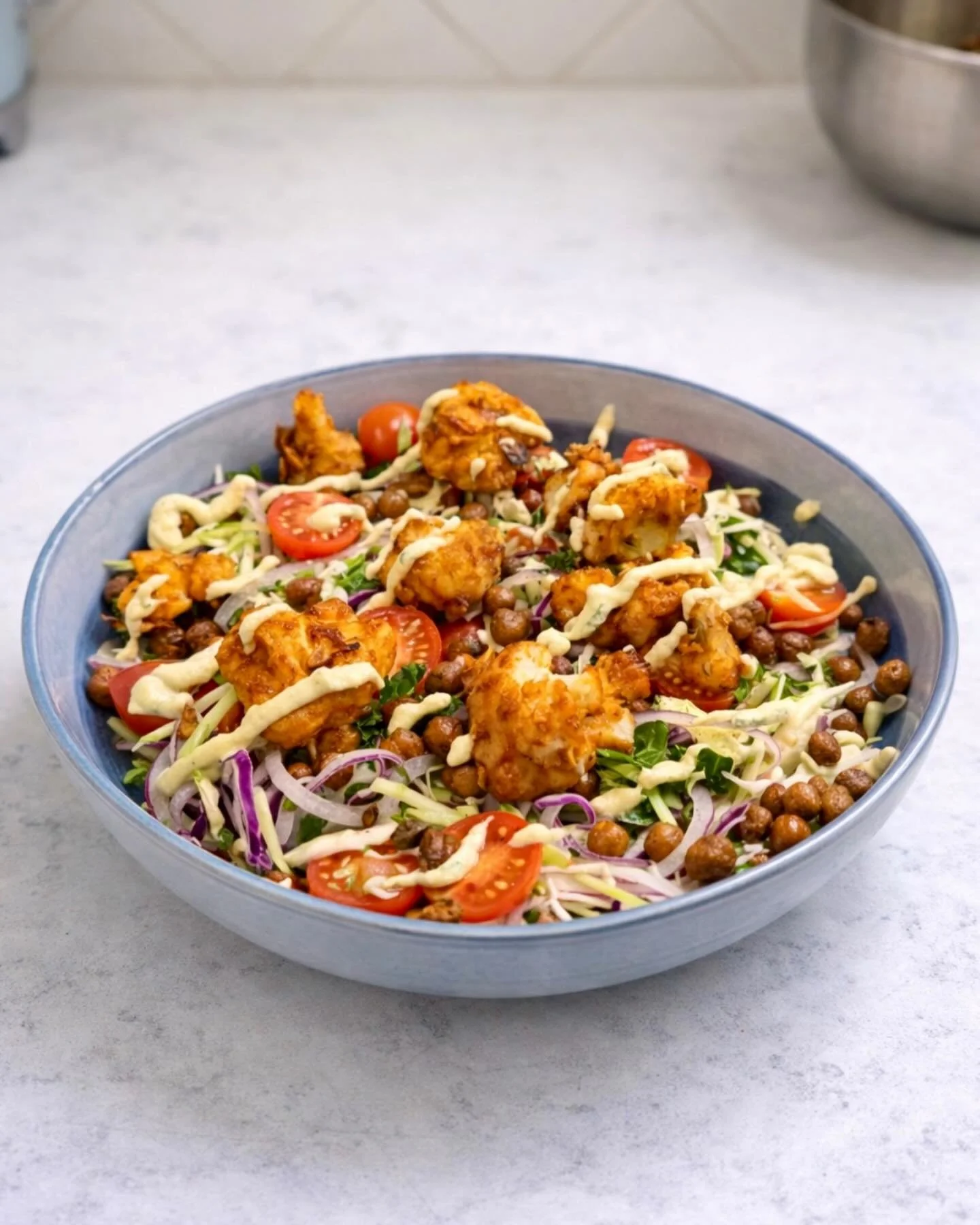 Sometimes you know what people want. Other times, they surprise you! This Crunchy BBQ Cauliflower Bowl with Pickled Jalape&ntilde;o Ranch is something I LOVE but didn&rsquo;t expect so many of you to want. Turns out, it&rsquo;s the most ordered so fa