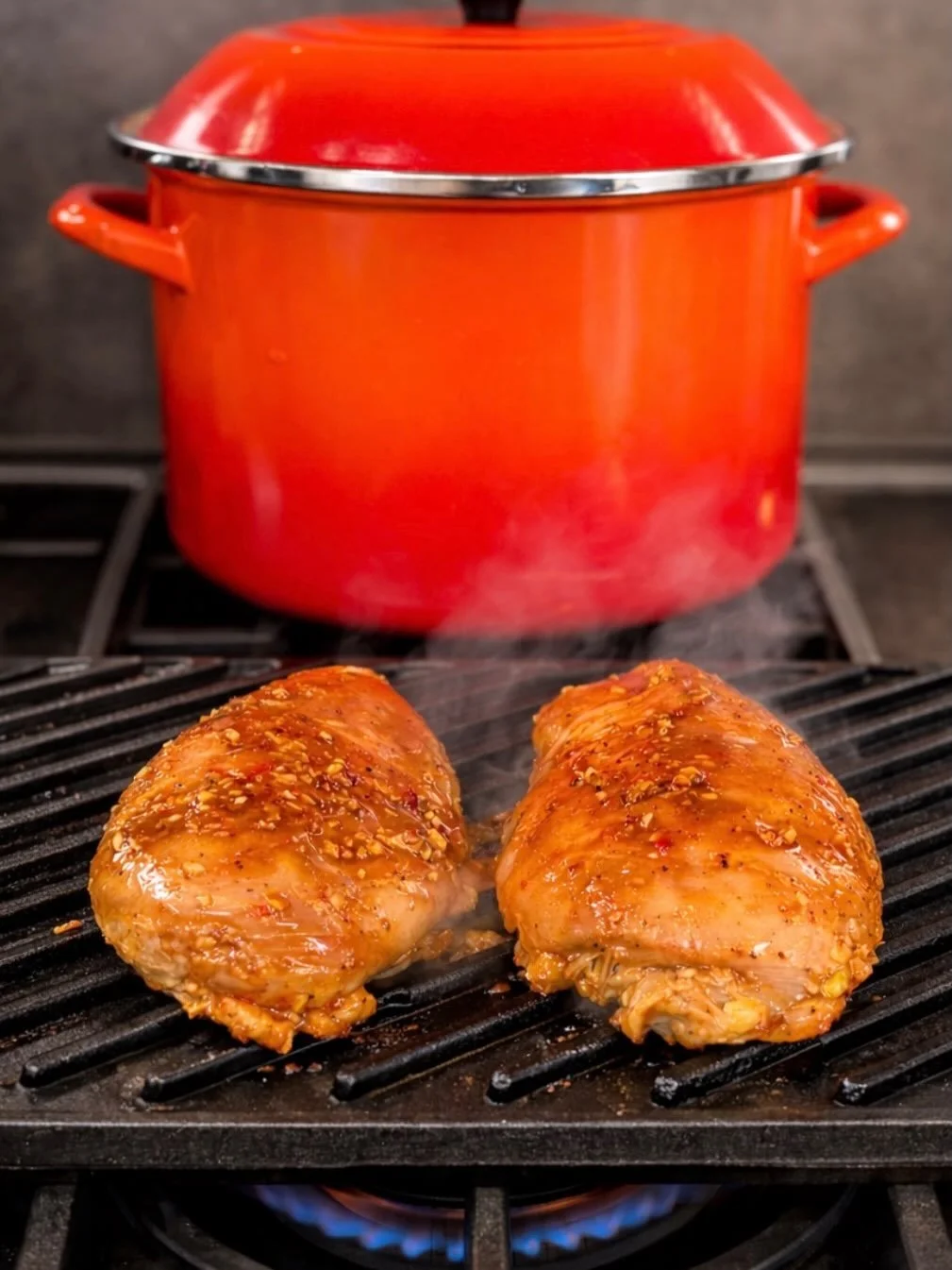 Swipe to cook &rarr;
Overnight marinate. Grill. Bake. Rest. Slice.
This is the Peruvian Chicken, finished with a seriously addictive caramelized green onion sauce&mdash;slow cooked for 45 minutes 😋
Because good food takes a minute.