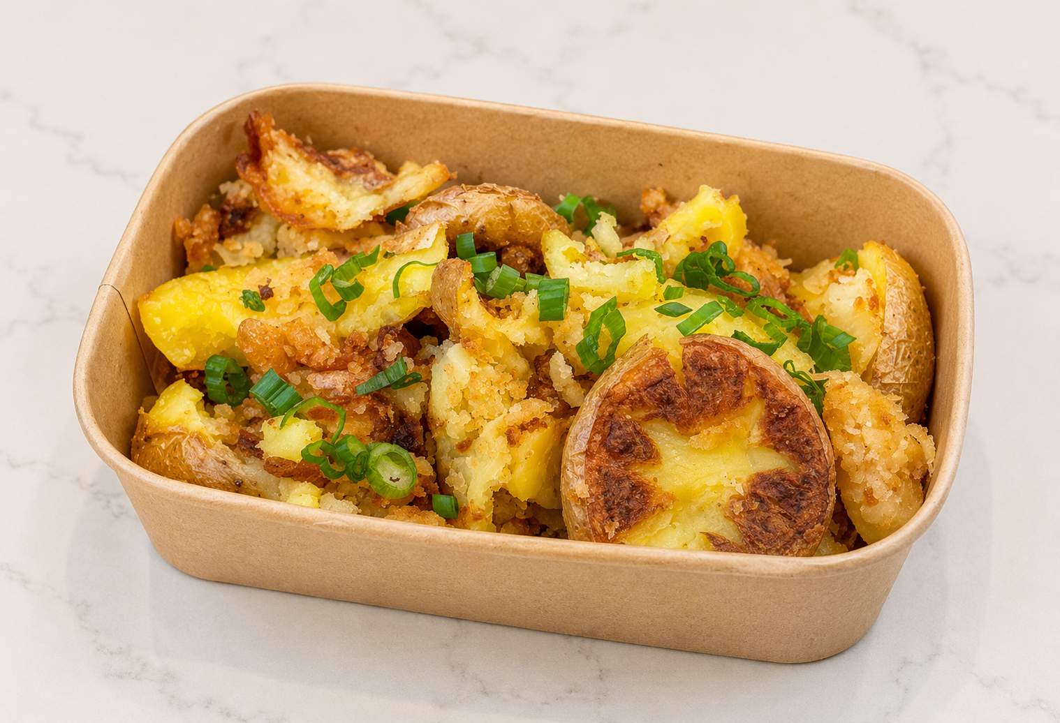 Side: Crispy Smashed Potatoes with Preserved Lemon Chutney (VGN, GF | Serves 6)
