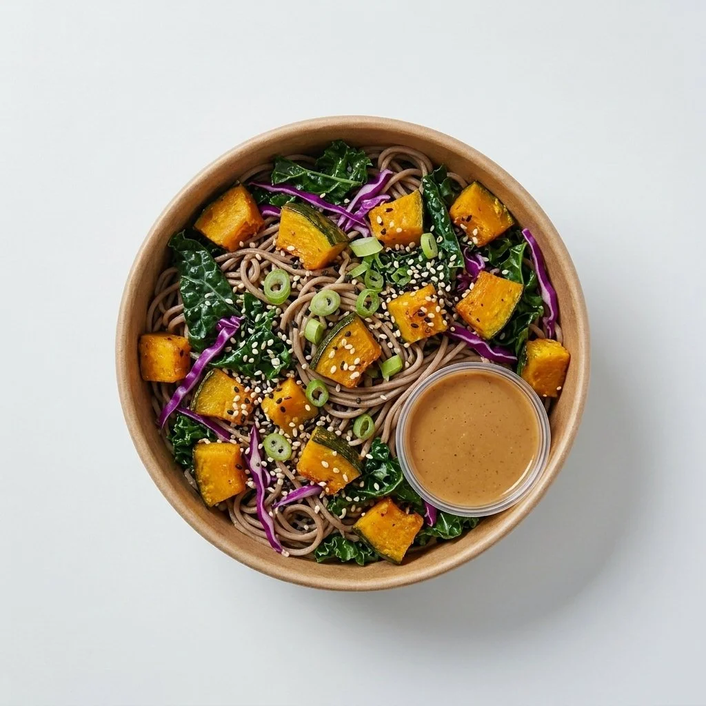 Plate: Kabocha & Kale Miso Sesame Soba