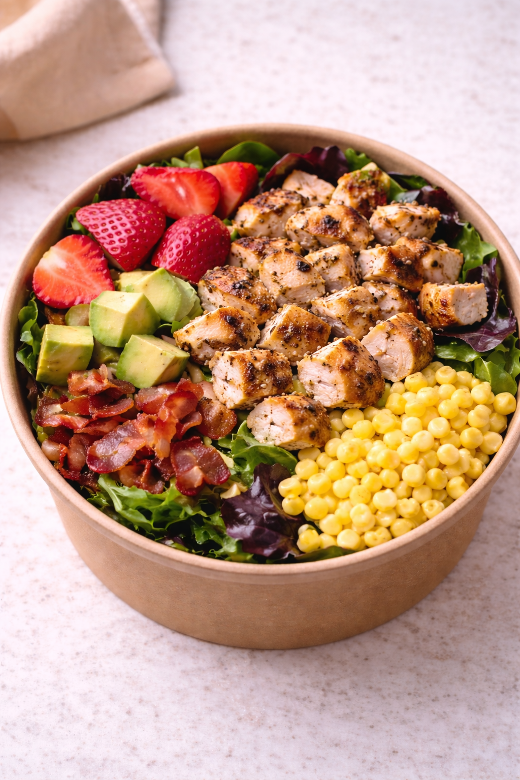 Chipotle Chicken Cobb Salad with Strawberries  (Serves 3)
