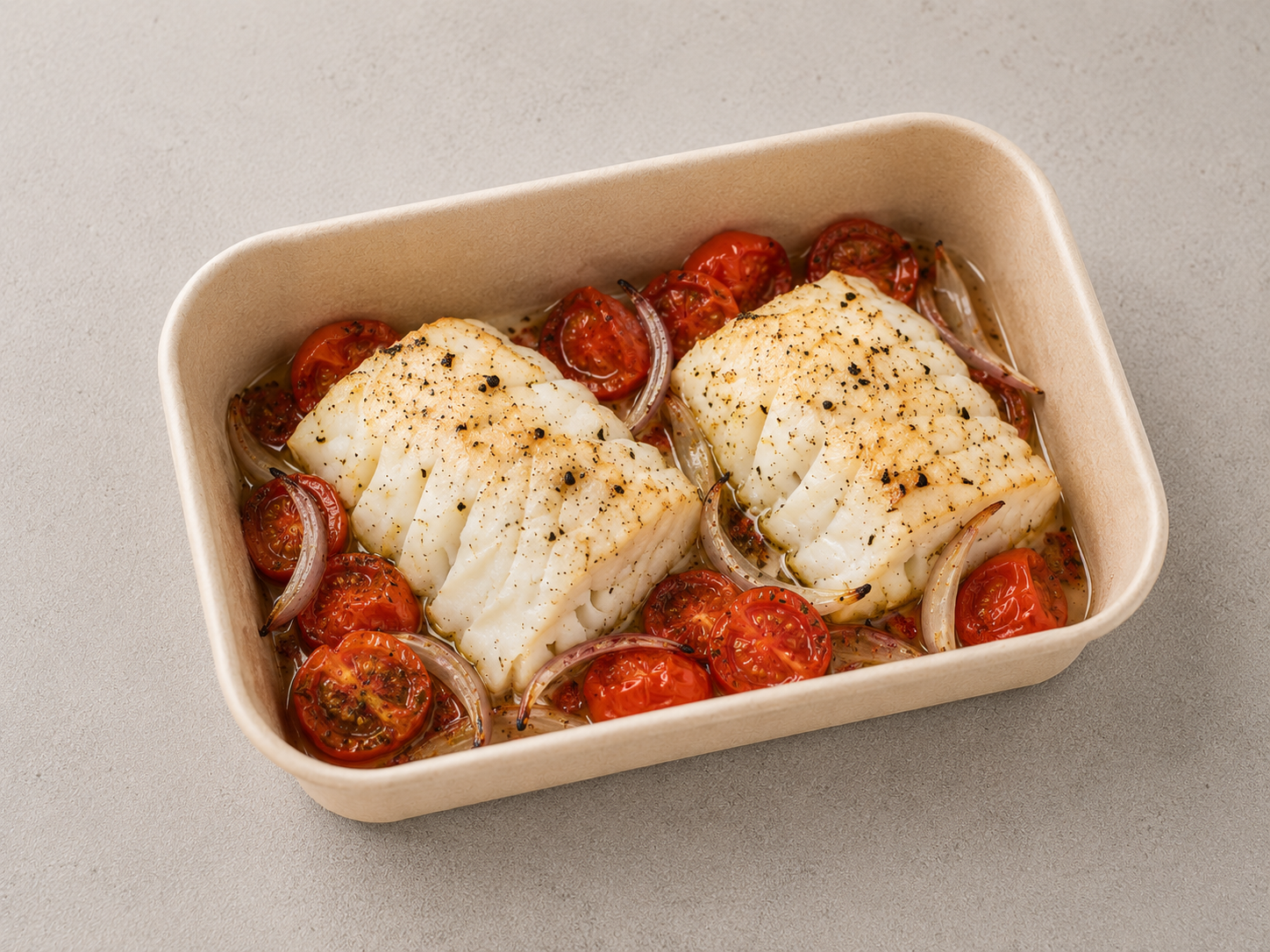 Main: Roasted Cod with Burst Tomatoes & Herbs (3 Servings)