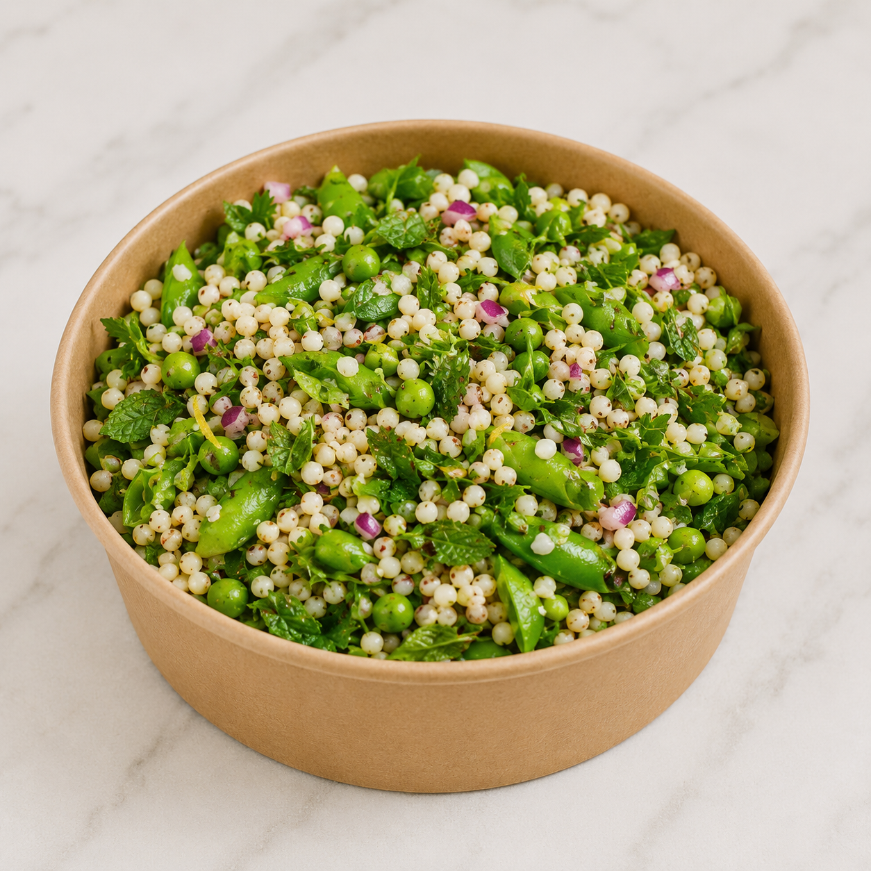 Couscous Sugar Snap Pea Salad (Serves 4)