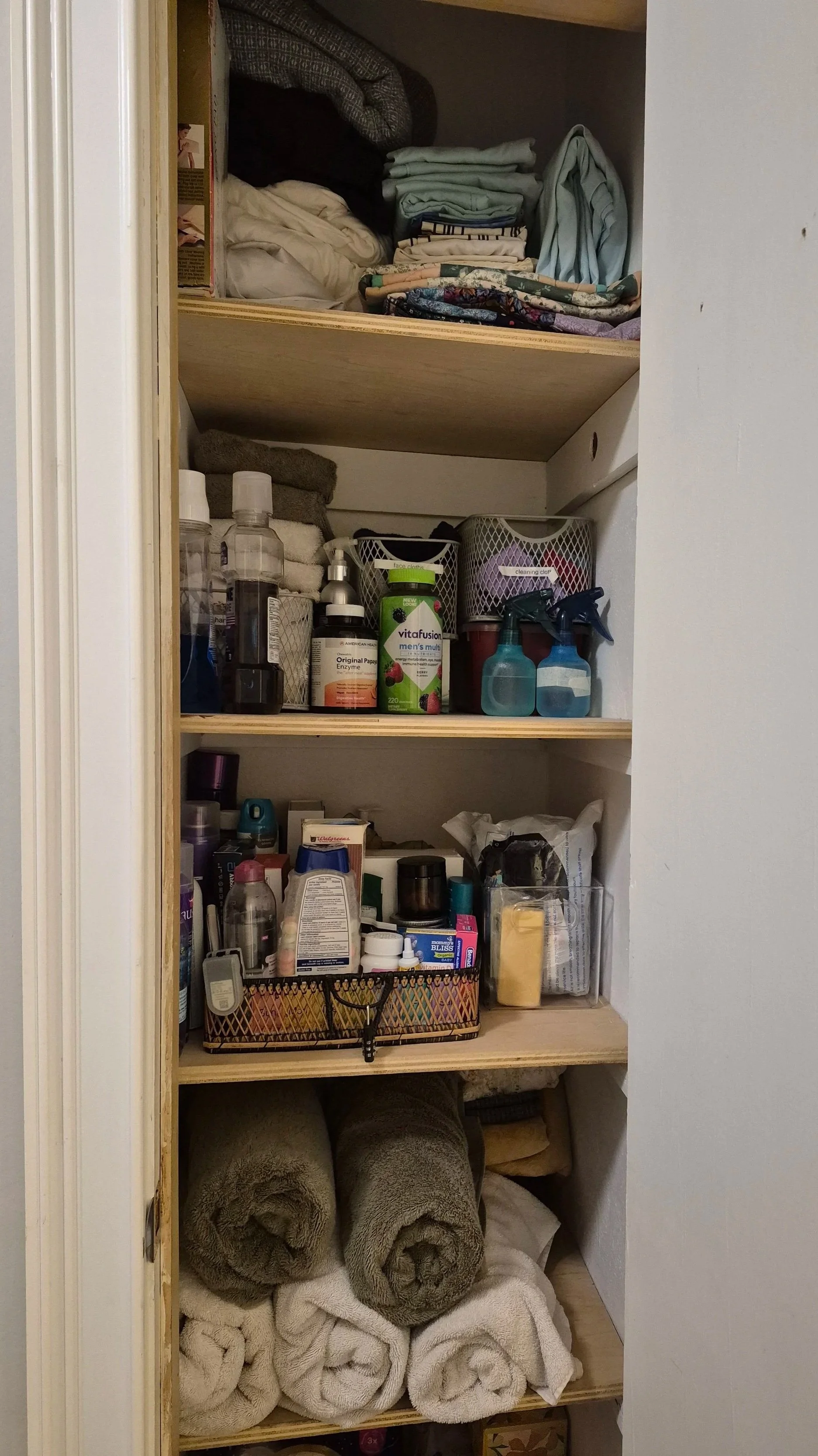 Linen closet after
