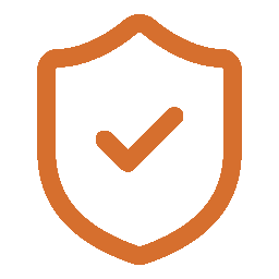 Illustration of a shield with a checkmark inside, representing security or protection.