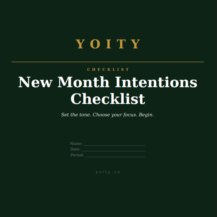 New Month Intentions Checklist