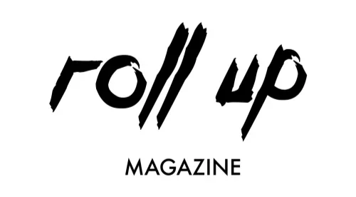 Logo of Roll Up Magazine with stylized text 'roll up' and 'MAGAZINE' below.