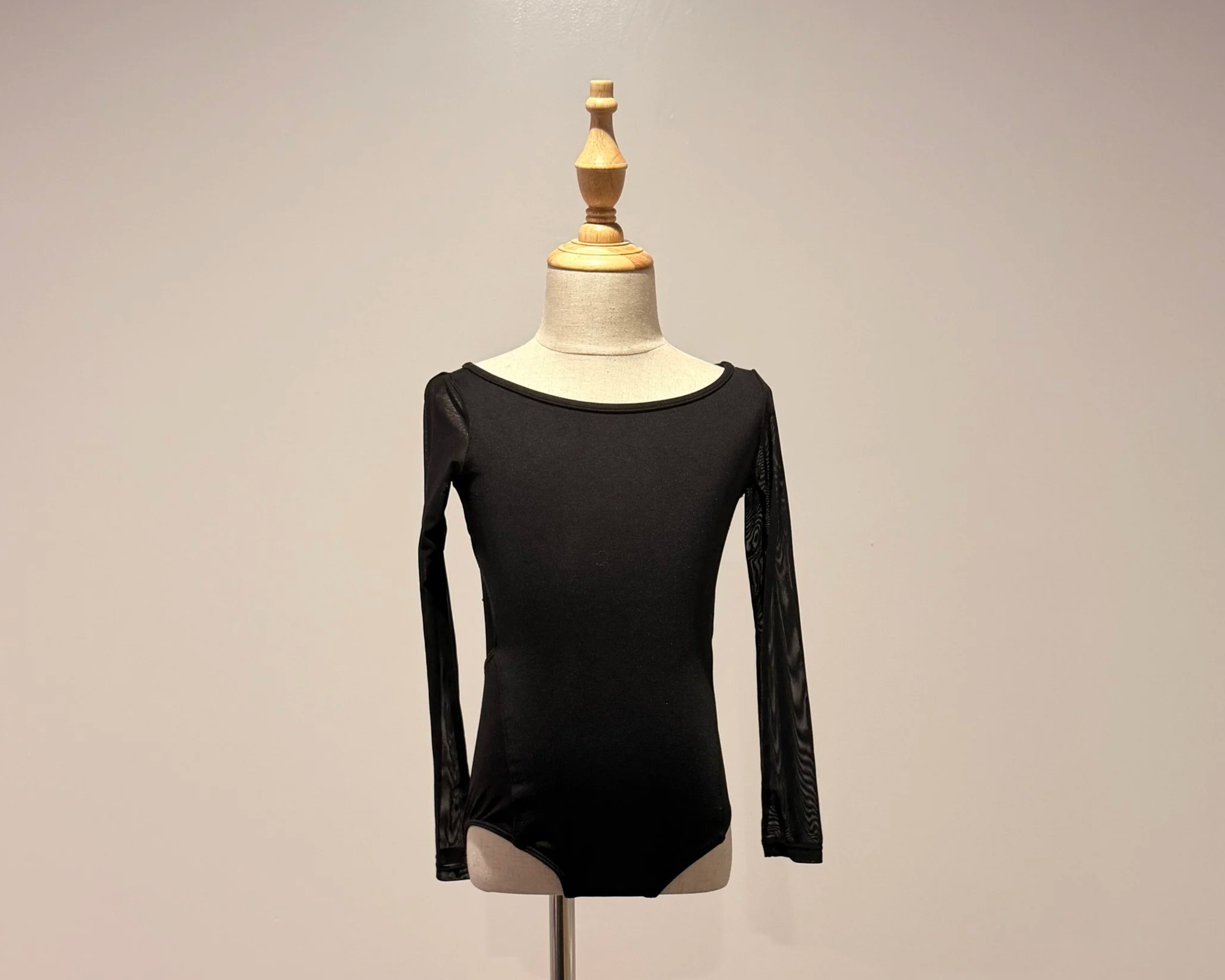 Mesh Sleeve Keyhole Back Leotard - Mirella