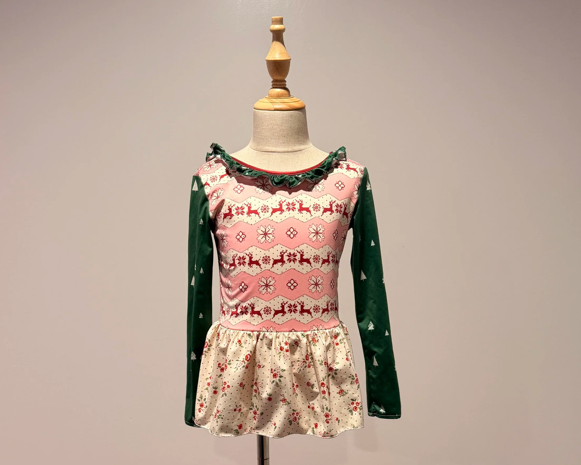 Christmas Pattern Leotard - Sweet Honey
