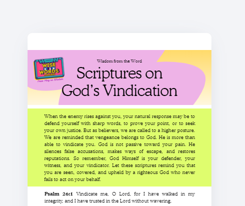 Scriptures on God’s Vindication