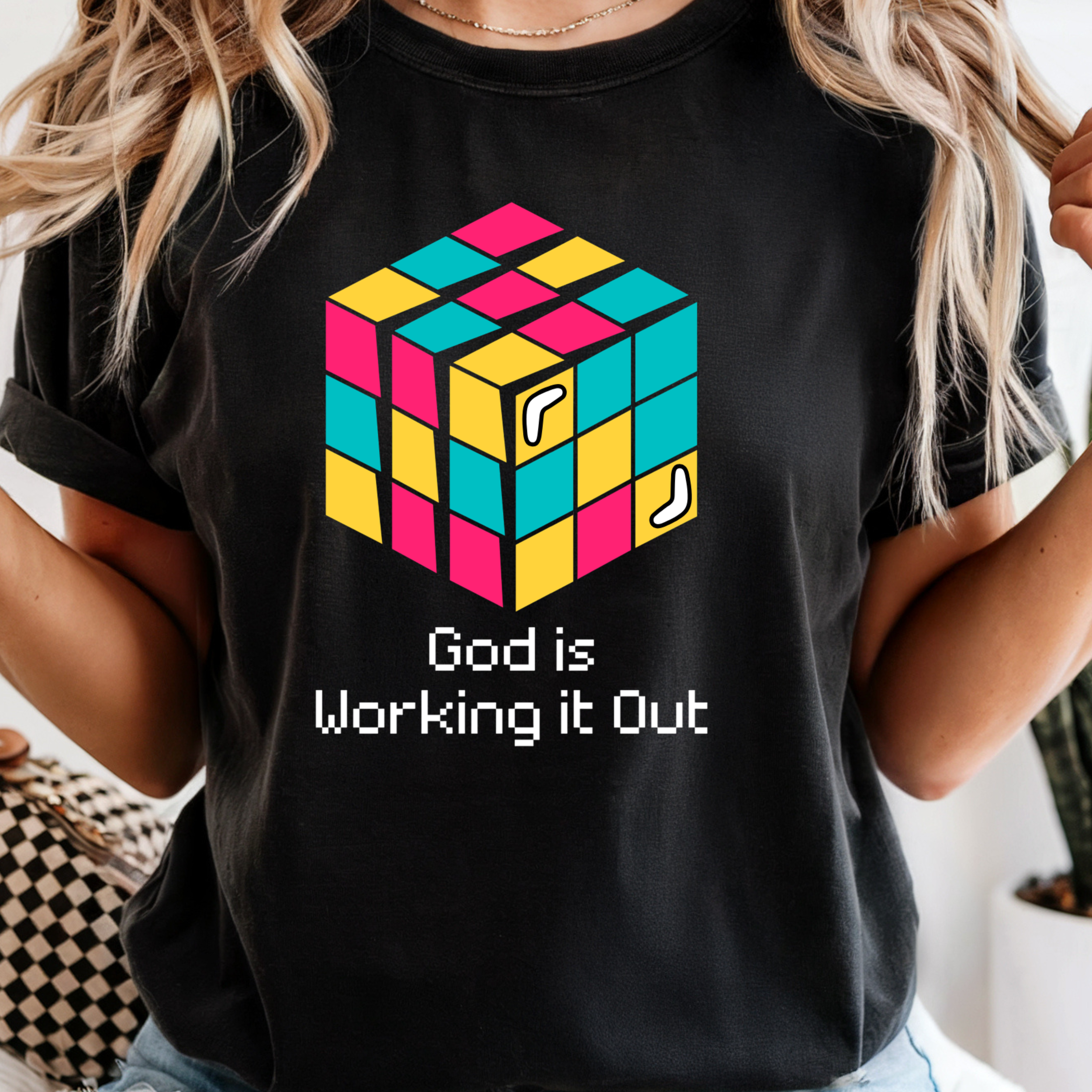 God Is Working It Out Retro Tee