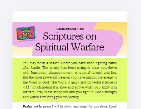 Scriptures for Spiritual Warfare