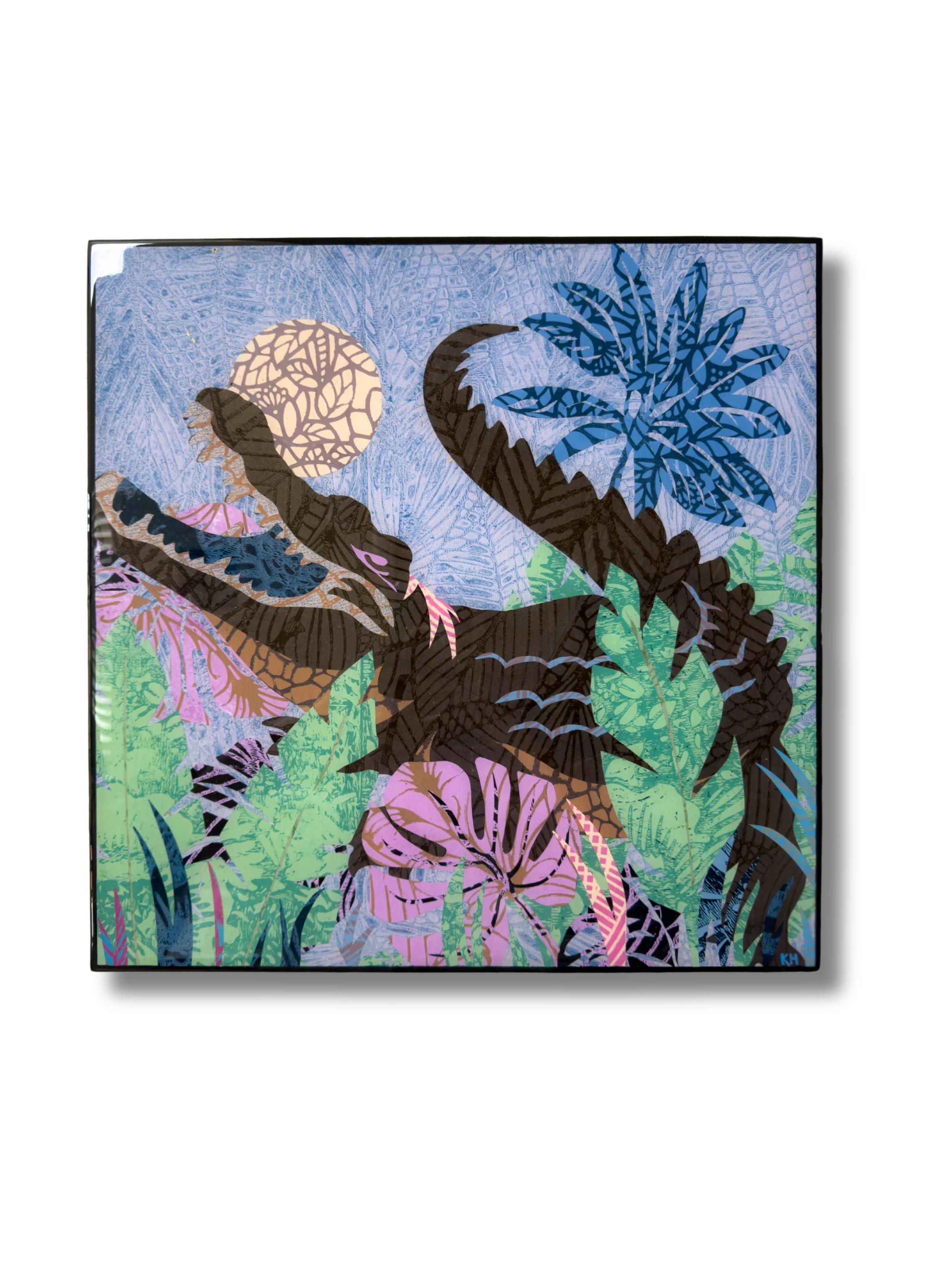 Moonlight Gator, 18 x 18 x 1.5