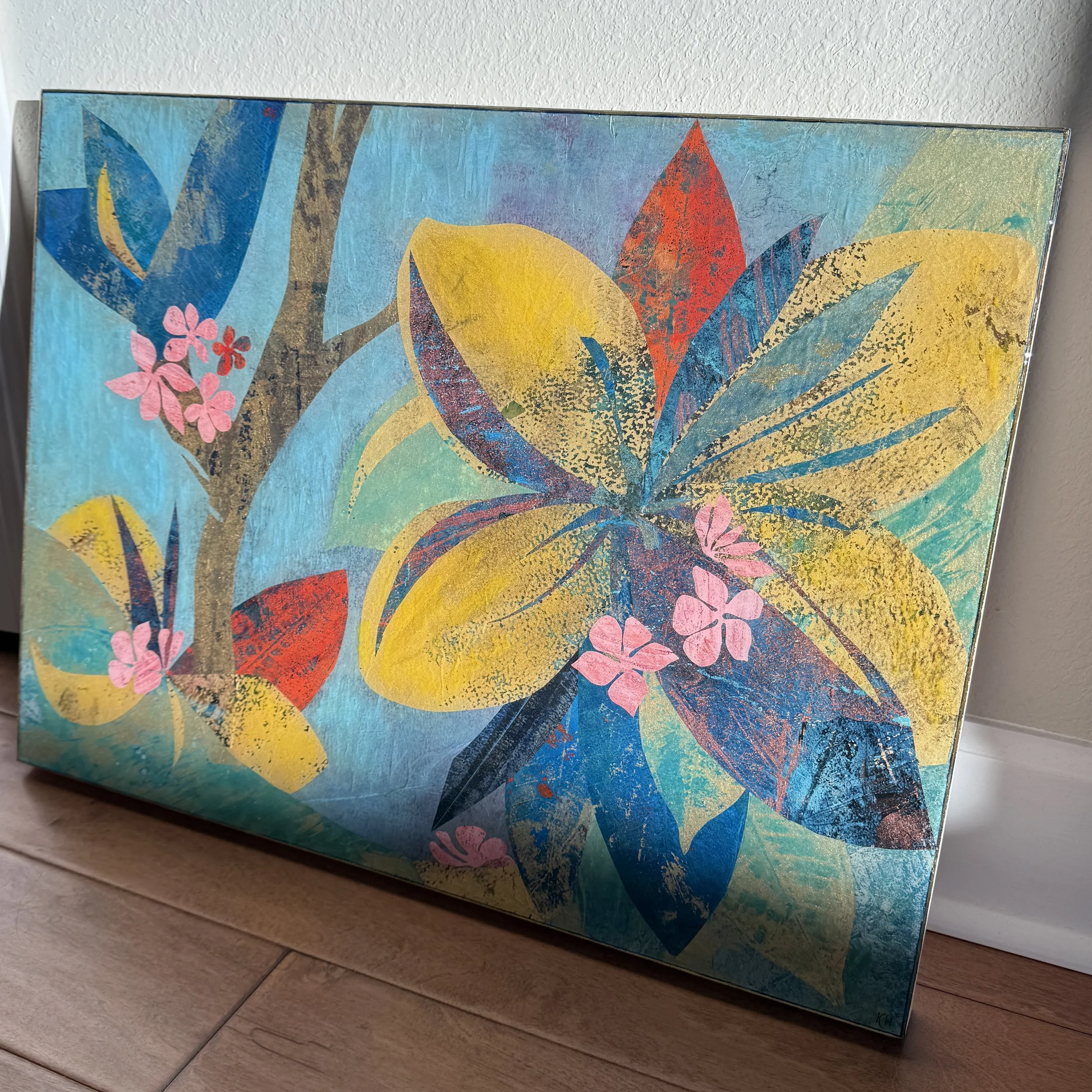 Sunny Plumeria, 18 × 24 × 1.5”