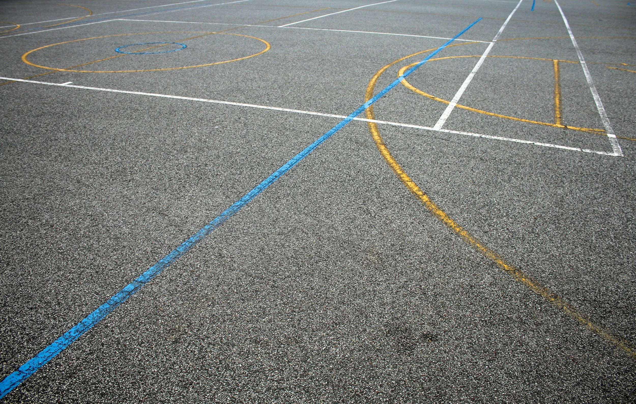 BASKETBALL COURT STRIPING PAVING MARKING